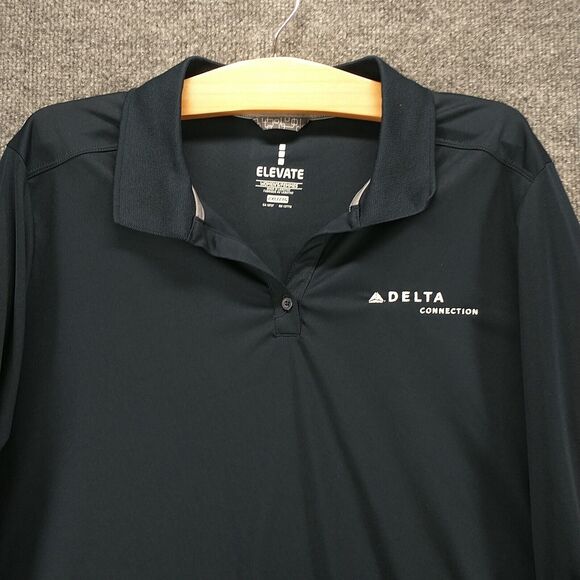 Elevate Women's Polo Shirt Blue 2XL Long Sleeve Activewear Delta Connection - Picture 3 of 13